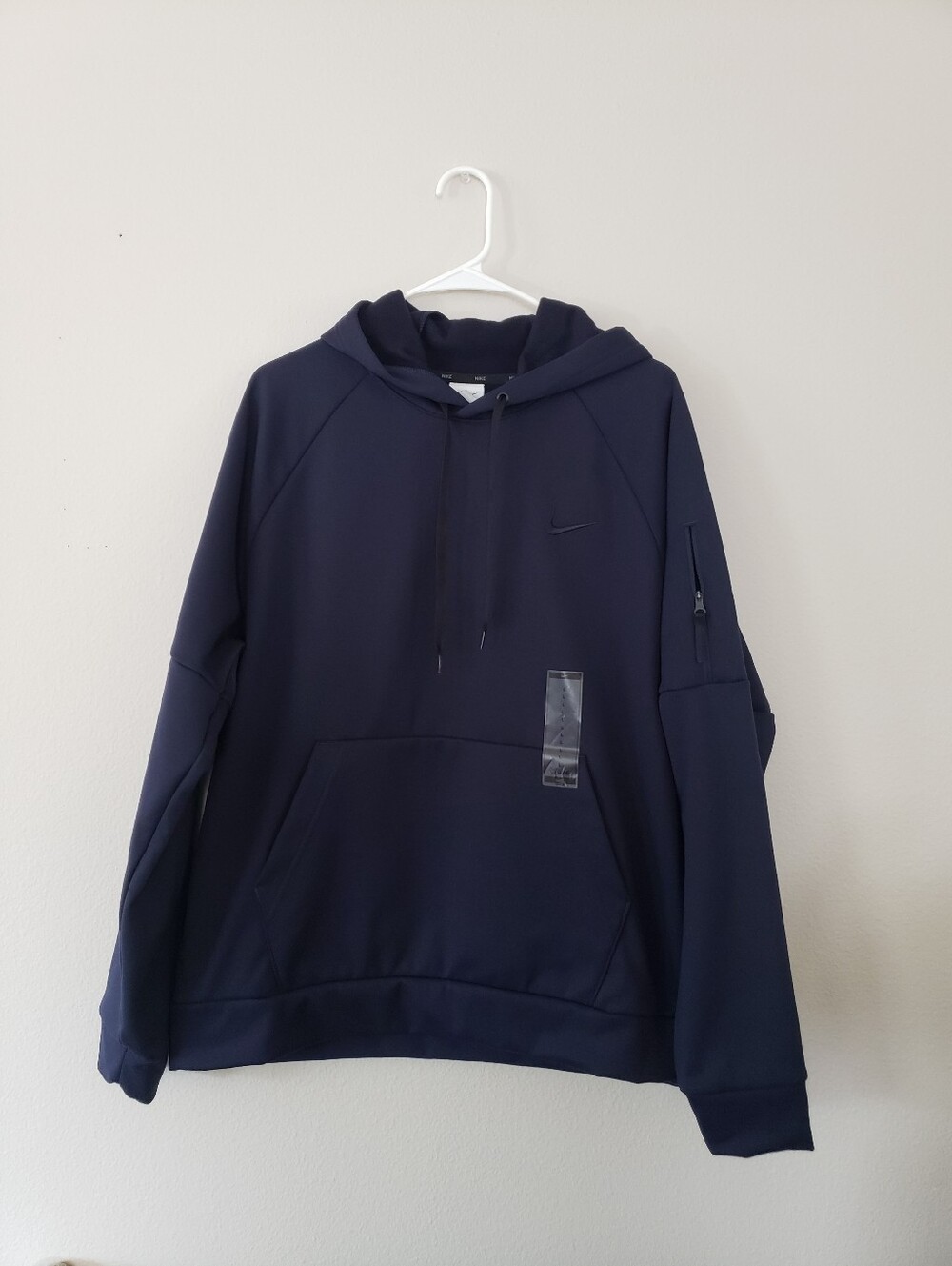 Men's Nike Navy Blue Hoodie with Sleeve Zip Pocket